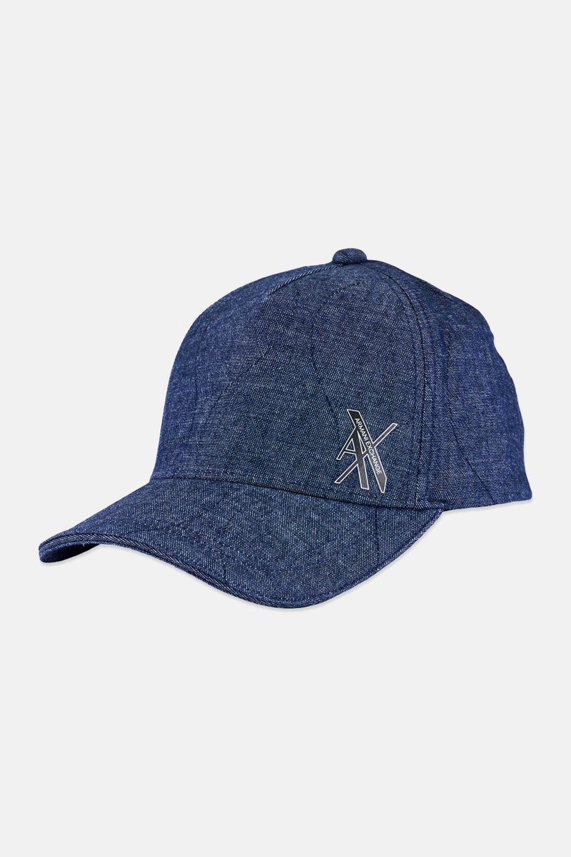 armani AX Armani Exchange Men Chambray Baseball Cap, Night Blue - Image 1